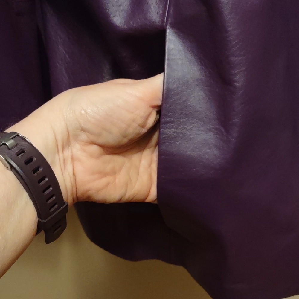 Jessica London Purple Leather Blazer Sz 24 - Picture 3 of 5